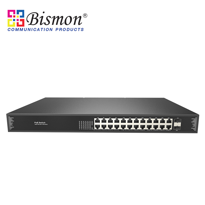 24-Port-10-100-1000M-PoE-2xSFP-slot-Unmanaged-Switch-400W